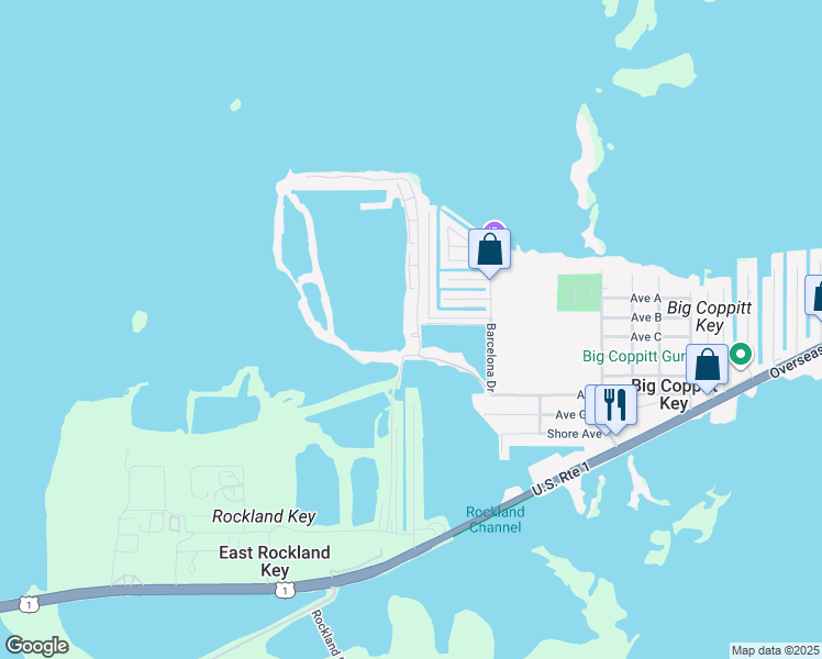 map of restaurants, bars, coffee shops, grocery stores, and more near 10 Betty Rose Drive in Key West
