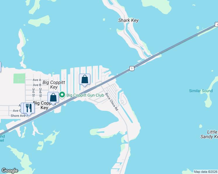 map of restaurants, bars, coffee shops, grocery stores, and more near 7 Dolphin Road in Key West