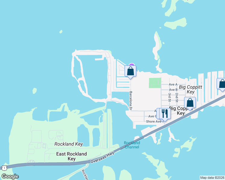 map of restaurants, bars, coffee shops, grocery stores, and more near 10 Betty Rose Drive in Key West