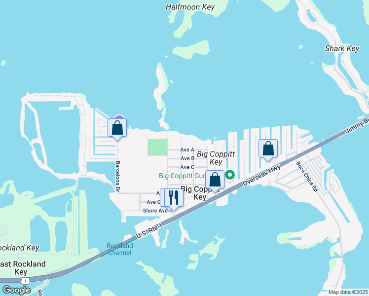 map of restaurants, bars, coffee shops, grocery stores, and more near 801 3rd Street in Key West