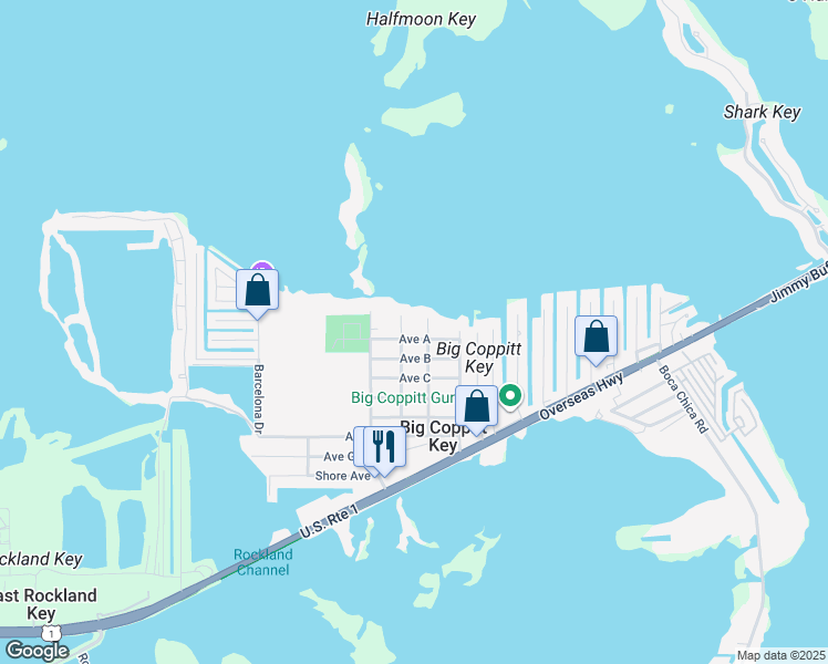 map of restaurants, bars, coffee shops, grocery stores, and more near 801 3rd Street in Key West