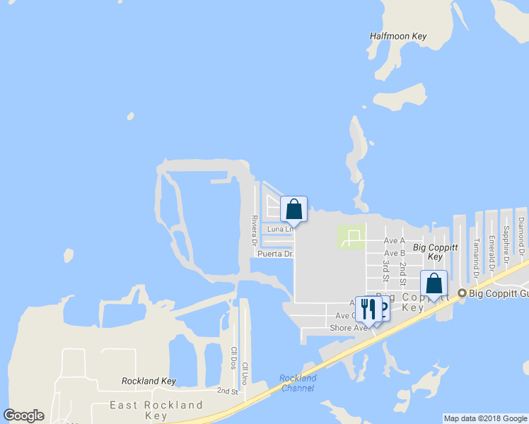 map of restaurants, bars, coffee shops, grocery stores, and more near 8 Verde Drive in Key West