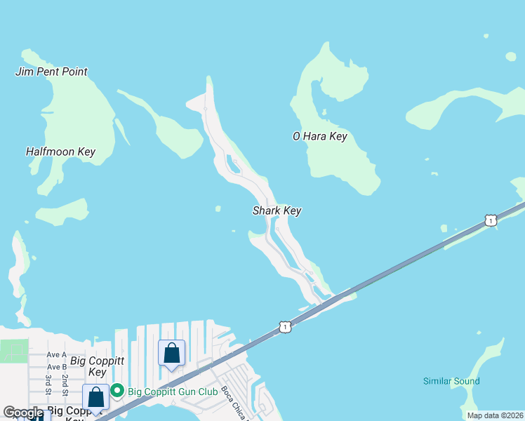 map of restaurants, bars, coffee shops, grocery stores, and more near in Big Coppitt Key