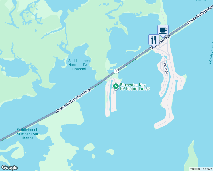 map of restaurants, bars, coffee shops, grocery stores, and more near 6 Blue Water Drive in Key West