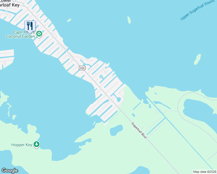 map of restaurants, bars, coffee shops, grocery stores, and more near 17255 Keystone Road in Summerland Key