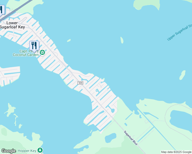 map of restaurants, bars, coffee shops, grocery stores, and more near 1089 Buttonwood Drive East in Upper Sugarloaf Key