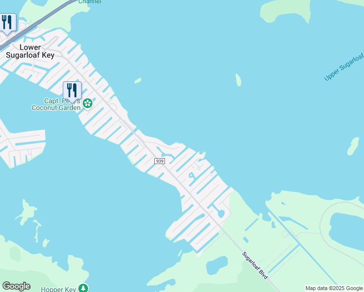 map of restaurants, bars, coffee shops, grocery stores, and more near 1089 Buttonwood Drive East in Upper Sugarloaf Key