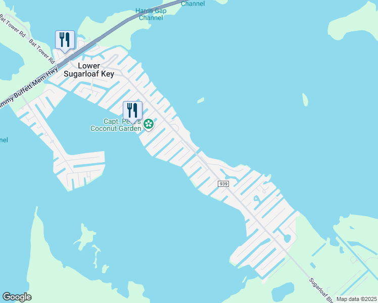 map of restaurants, bars, coffee shops, grocery stores, and more near 17199 Amberjack Lane in Summerland Key