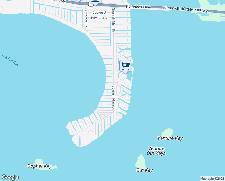 map of restaurants, bars, coffee shops, grocery stores, and more near 22948 Drake Lane in Cudjoe Key