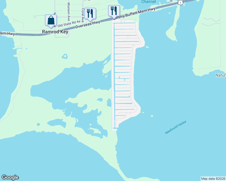 map of restaurants, bars, coffee shops, grocery stores, and more near 27325 Barbuda Lane in Ramrod Key
