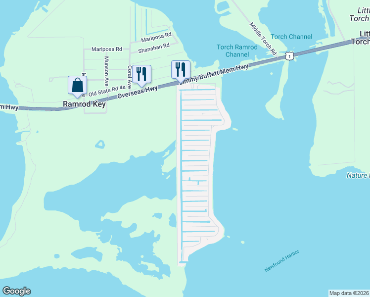 map of restaurants, bars, coffee shops, grocery stores, and more near 27322 Saint Martin Lane in Ramrod Key