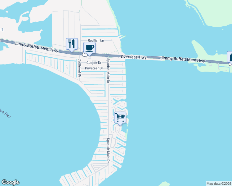 map of restaurants, bars, coffee shops, grocery stores, and more near 23058 Sailfish Lane in Summerland Key