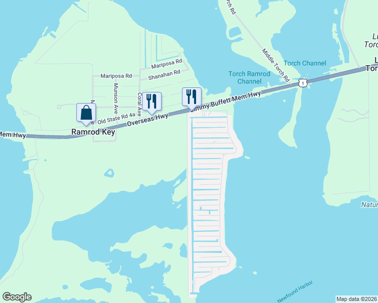 map of restaurants, bars, coffee shops, grocery stores, and more near 213 Indies Road in Summerland Key