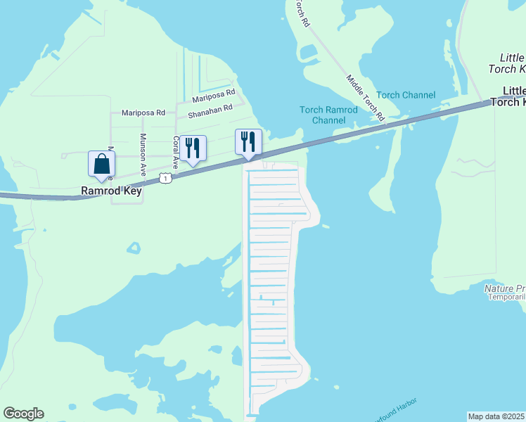 map of restaurants, bars, coffee shops, grocery stores, and more near 27304 Guadaloupe Lane in Summerland Key