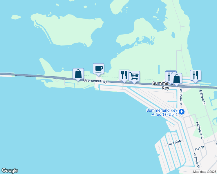 map of restaurants, bars, coffee shops, grocery stores, and more near 24326 Overseas Highway in Summerland Key