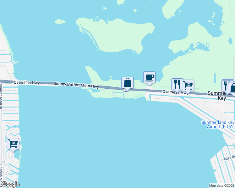 map of restaurants, bars, coffee shops, grocery stores, and more near 23941 Henry Street in Summerland Key