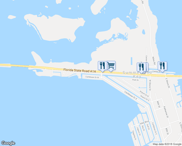 map of restaurants, bars, coffee shops, grocery stores, and more near 24326 Overseas Highway in Summerland Key