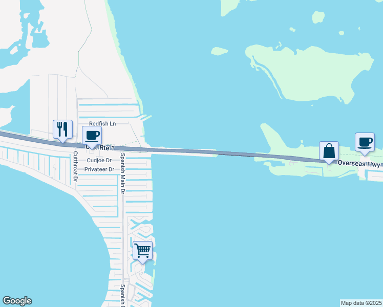 map of restaurants, bars, coffee shops, grocery stores, and more near Florida Keys Overseas Heritage Trail in Summerland Key
