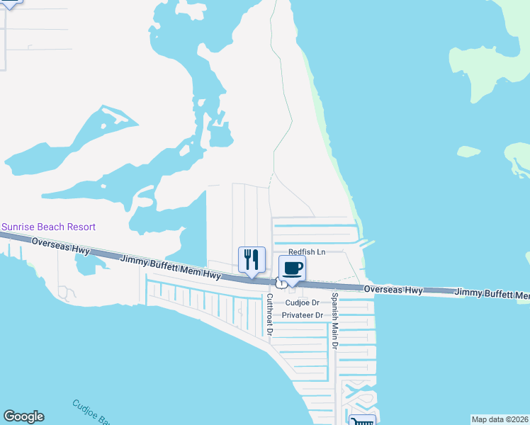 map of restaurants, bars, coffee shops, grocery stores, and more near 230 Yardarm Rd in Cudjoe Key