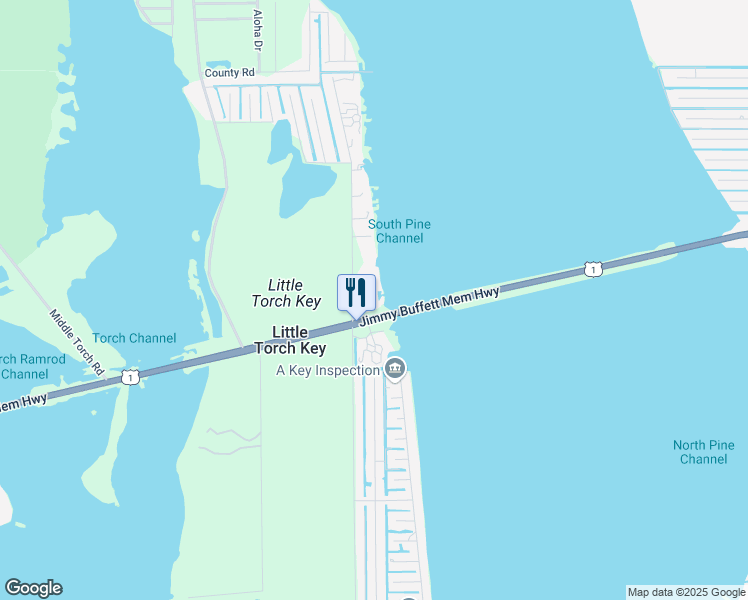 map of restaurants, bars, coffee shops, grocery stores, and more near 28550 Channel View Drive in Little Torch Key