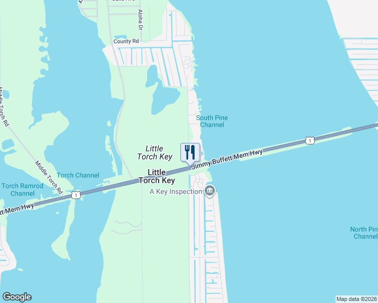 map of restaurants, bars, coffee shops, grocery stores, and more near 133 Channel View Drive in Little Torch Key