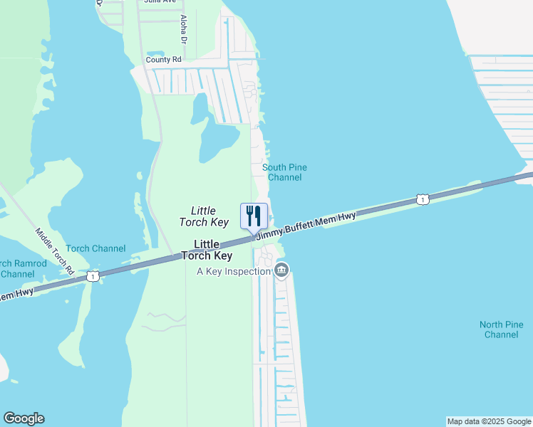 map of restaurants, bars, coffee shops, grocery stores, and more near 28550 Channel View Drive in Little Torch Key