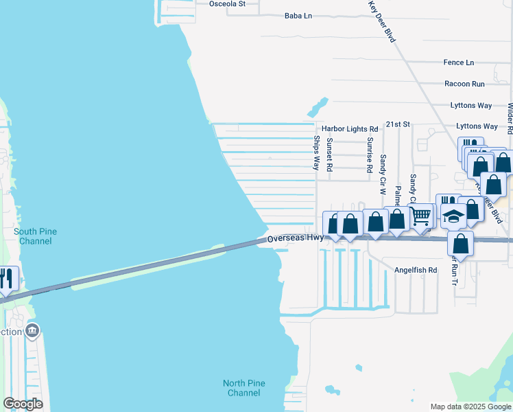 map of restaurants, bars, coffee shops, grocery stores, and more near 29447 Enterprise Avenue in Big Pine Key