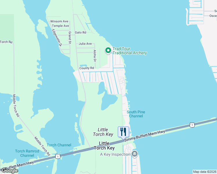 map of restaurants, bars, coffee shops, grocery stores, and more near 517 Heck Avenue in Little Torch Key