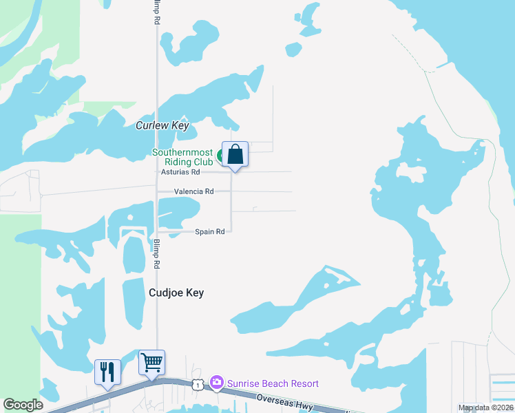 map of restaurants, bars, coffee shops, grocery stores, and more near 21857 Disturbed Pine Road in Cudjoe Key