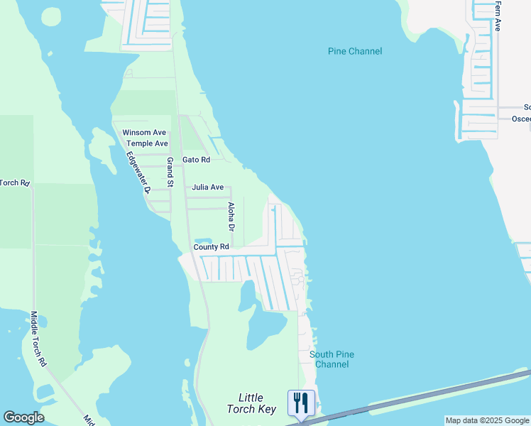 map of restaurants, bars, coffee shops, grocery stores, and more near 838 Grenada Lane in Summerland Key