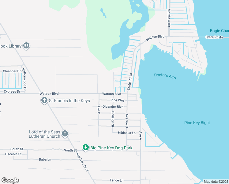 map of restaurants, bars, coffee shops, grocery stores, and more near 1473 Sunset Road in Big Pine Key