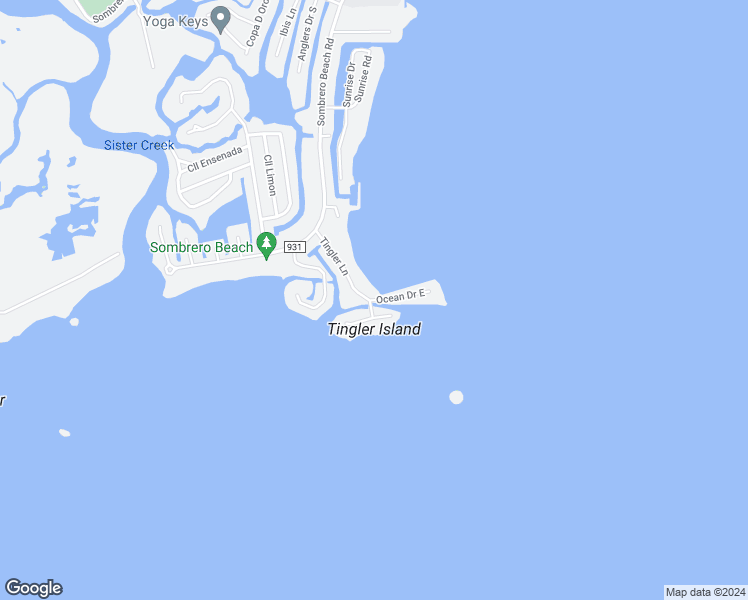 map of restaurants, bars, coffee shops, grocery stores, and more near 73 Ocean Drive East in Marathon