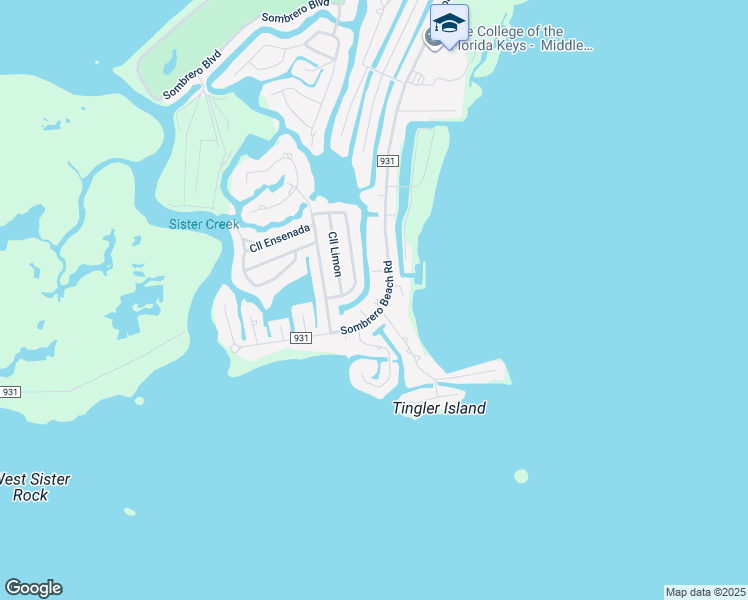 map of restaurants, bars, coffee shops, grocery stores, and more near 617 Sombrero Beach Road in Marathon