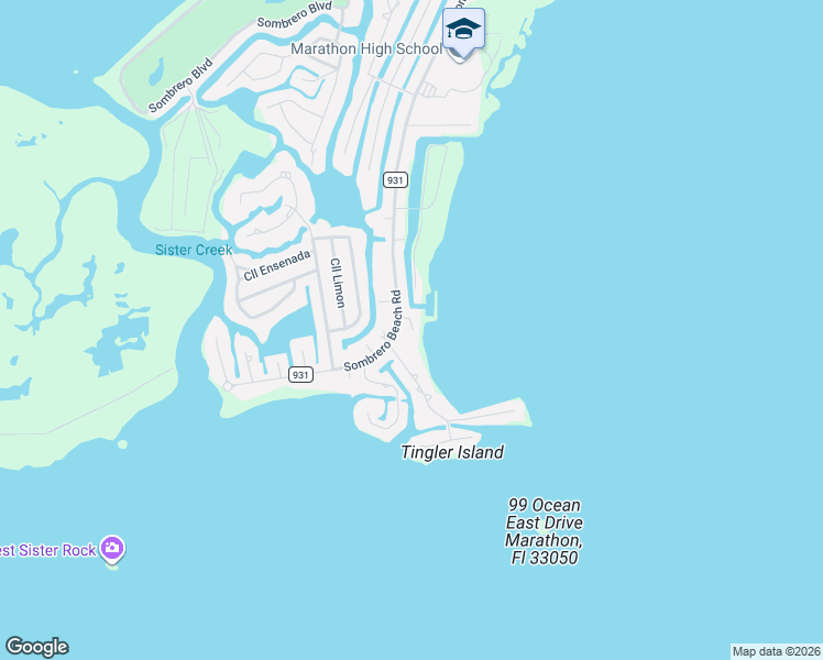 map of restaurants, bars, coffee shops, grocery stores, and more near 5 Sandpiper Lane in Marathon