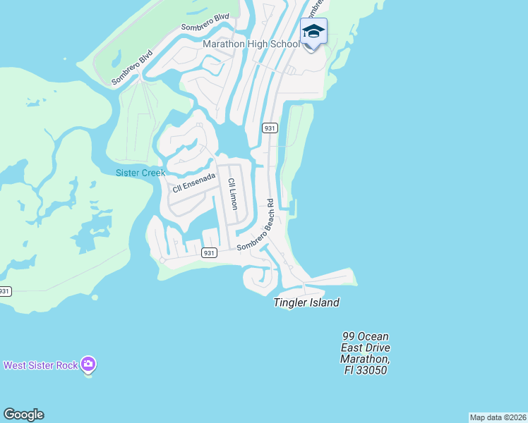 map of restaurants, bars, coffee shops, grocery stores, and more near 617 Sombrero Beach Road in Marathon