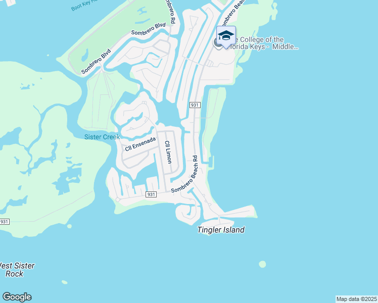 map of restaurants, bars, coffee shops, grocery stores, and more near 591 Sombrero Beach Road in Marathon