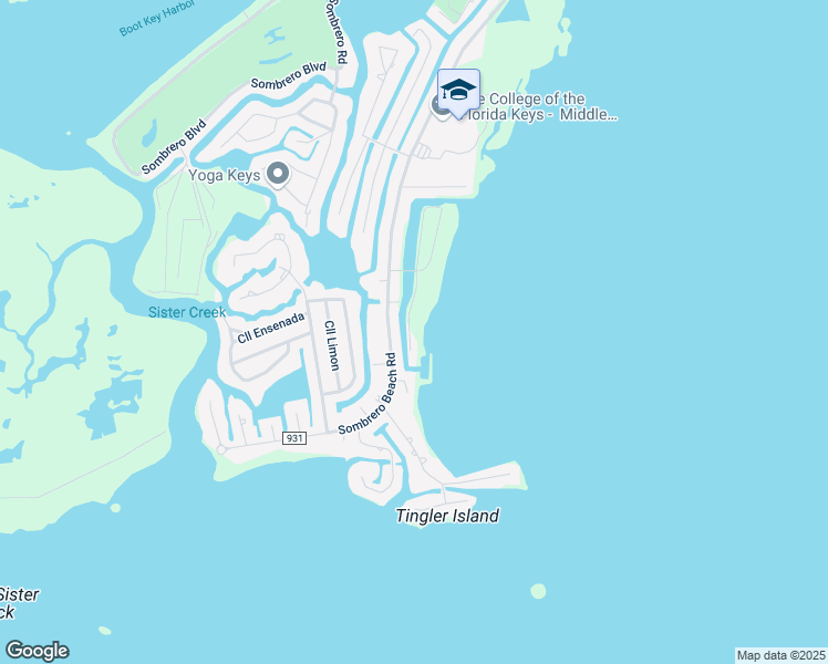 map of restaurants, bars, coffee shops, grocery stores, and more near 130 Sunrise Drive in Marathon