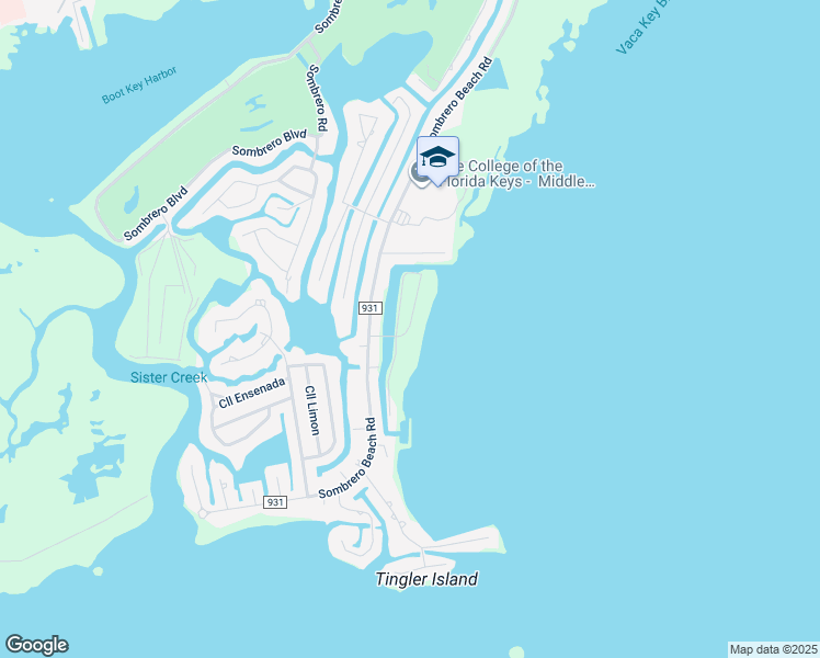 map of restaurants, bars, coffee shops, grocery stores, and more near 108 Sunrise Drive in Marathon