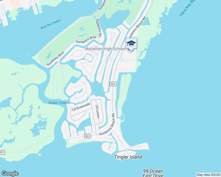 map of restaurants, bars, coffee shops, grocery stores, and more near 423 Sombrero Beach Road in Marathon