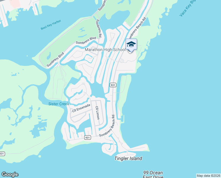 map of restaurants, bars, coffee shops, grocery stores, and more near 423 Sombrero Beach Road in Marathon