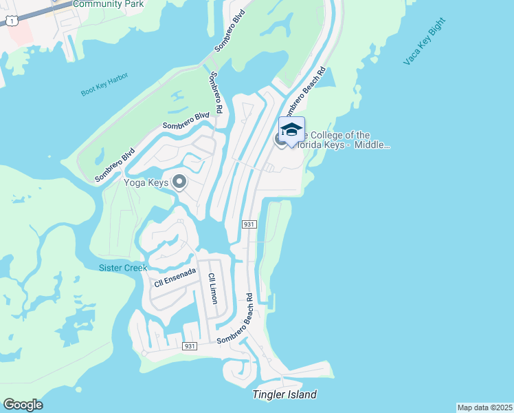 map of restaurants, bars, coffee shops, grocery stores, and more near 520 Sombrero Beach Road in Marathon