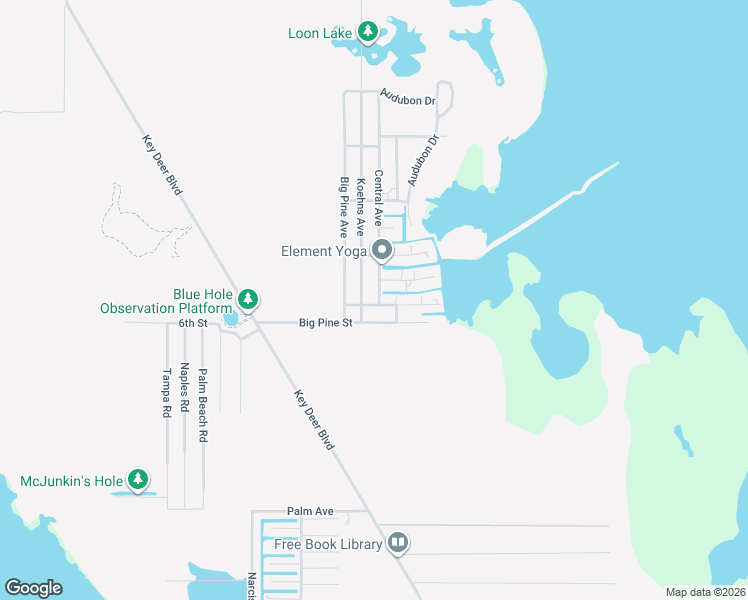 map of restaurants, bars, coffee shops, grocery stores, and more near 2546 Central Avenue in Big Pine Key