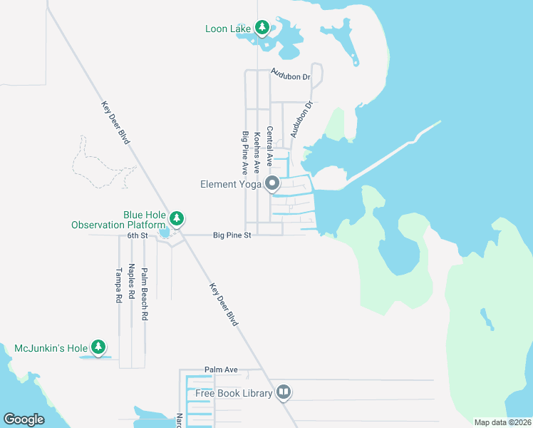 map of restaurants, bars, coffee shops, grocery stores, and more near 2546 Central Avenue in Big Pine Key