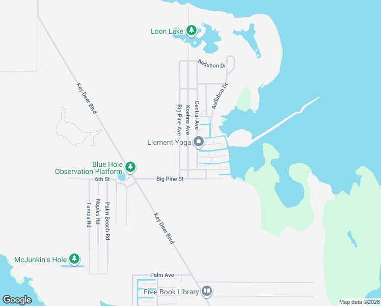 map of restaurants, bars, coffee shops, grocery stores, and more near 2658 Koehns Avenue in Big Pine Key