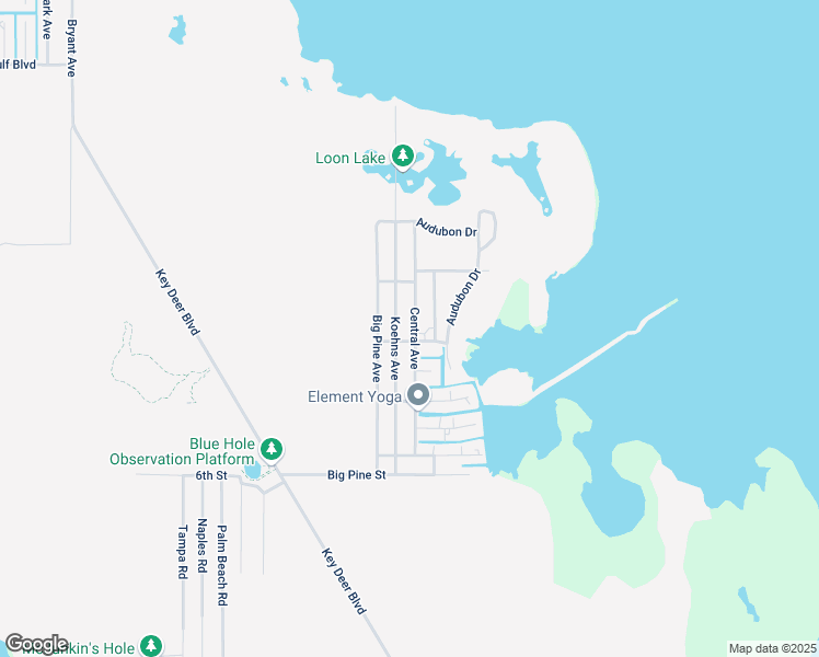 map of restaurants, bars, coffee shops, grocery stores, and more near 2828 Central Avenue in Big Pine Key