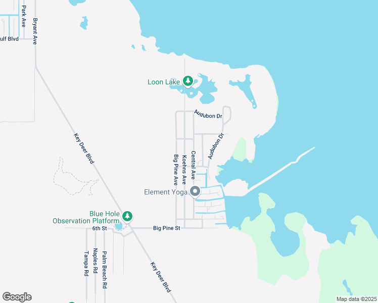 map of restaurants, bars, coffee shops, grocery stores, and more near 2828 Central Avenue in Big Pine Key