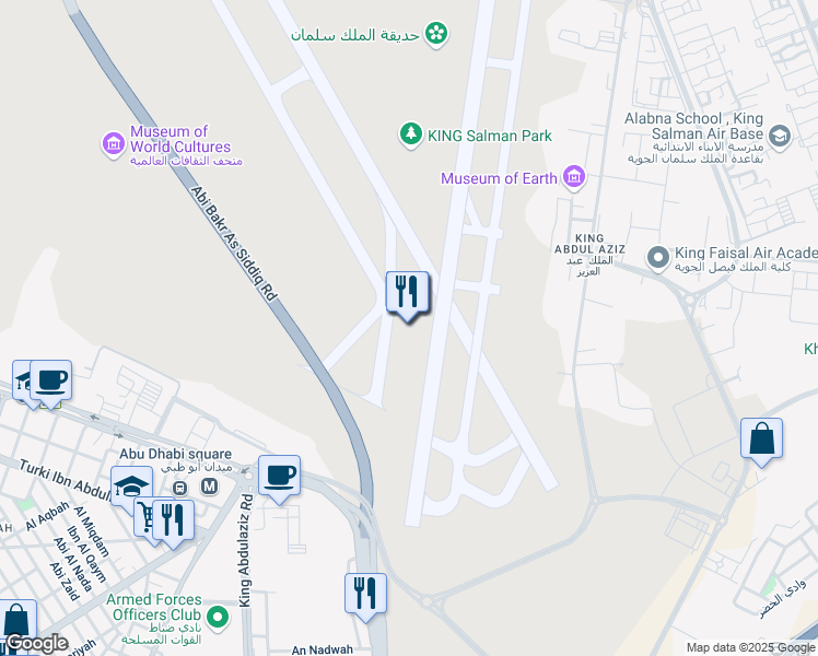 map of restaurants, bars, coffee shops, grocery stores, and more near in Riyadh