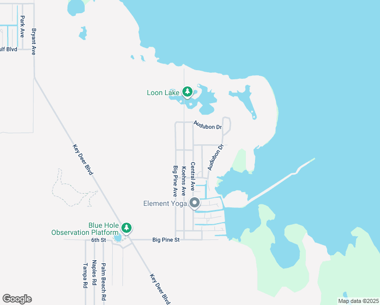 map of restaurants, bars, coffee shops, grocery stores, and more near 2942 Central Avenue in Big Pine Key