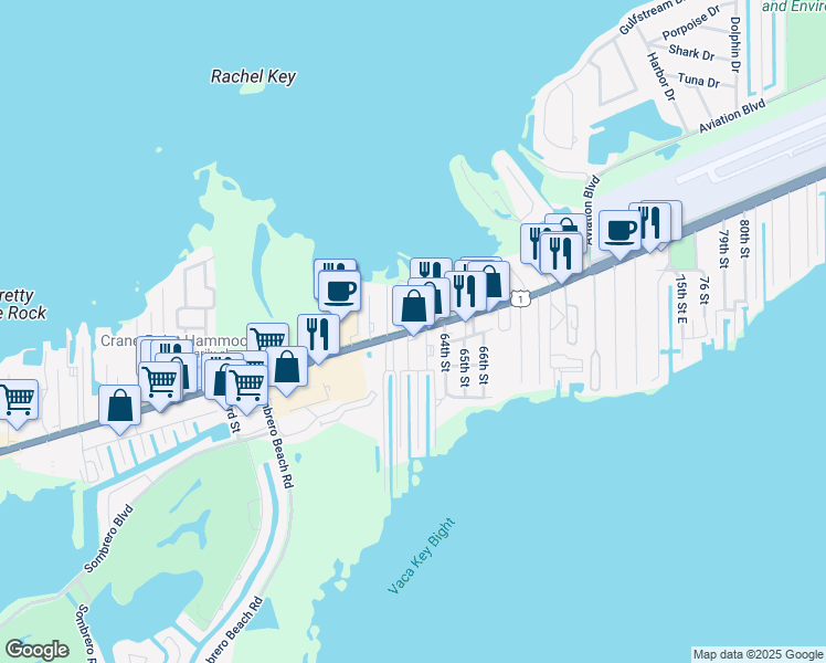 map of restaurants, bars, coffee shops, grocery stores, and more near 699 Hathaway Lane in Marathon