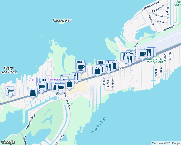 map of restaurants, bars, coffee shops, grocery stores, and more near 699a Hathaway Lane in Marathon